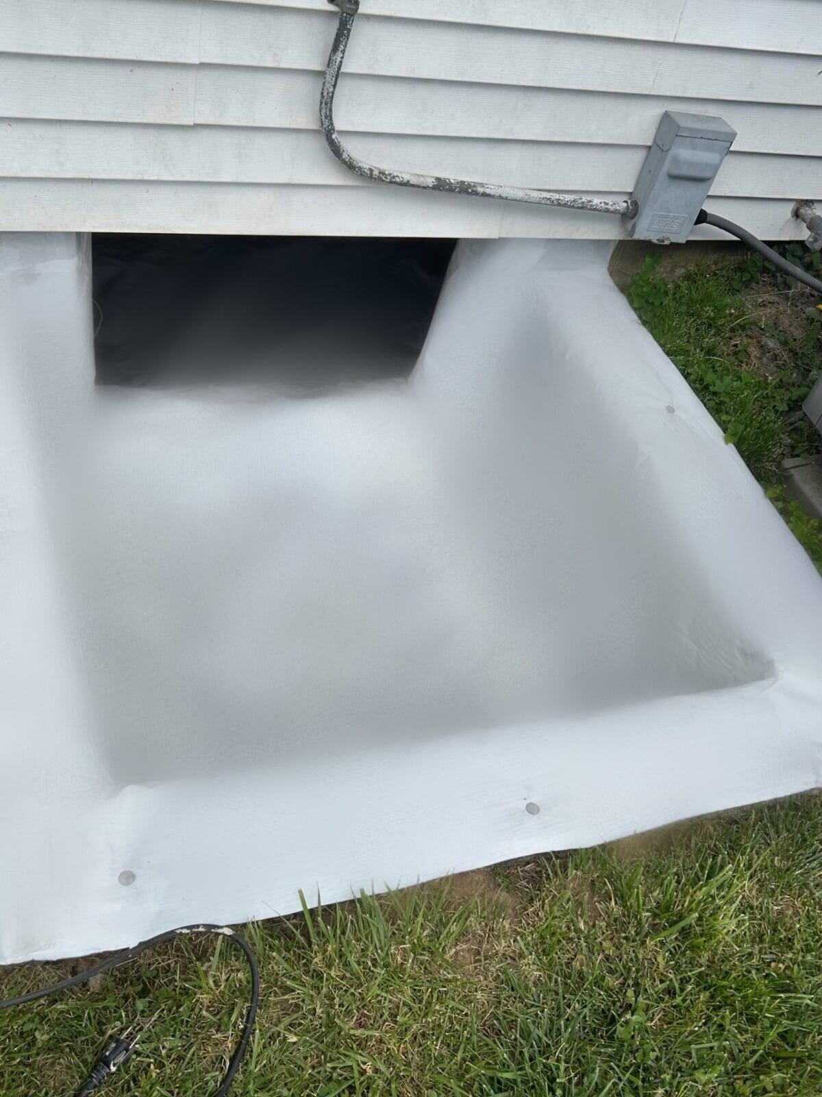 Exterior crawl space entrance for encapsulation project in Hamilton NJ